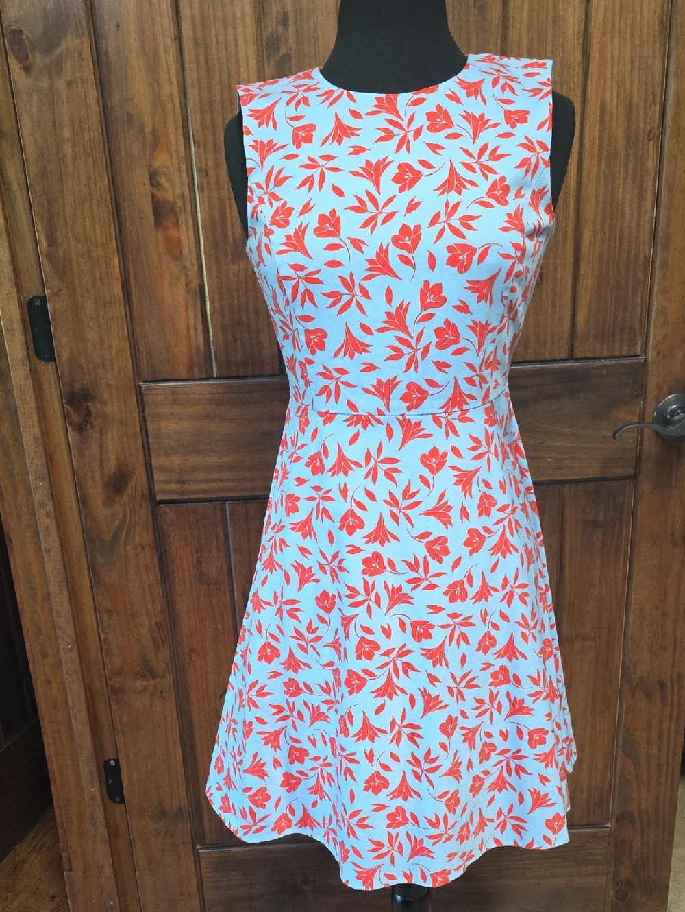 Draper James Madeline Sleeveless A-Line Floral Dress in Light Blue Size 4